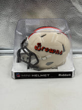 Load image into Gallery viewer, Cleveland Browns NFL Riddell Speed Retro Alternate Cream Mini Helmet, side view of Cleveland Browns Mini Helmet
