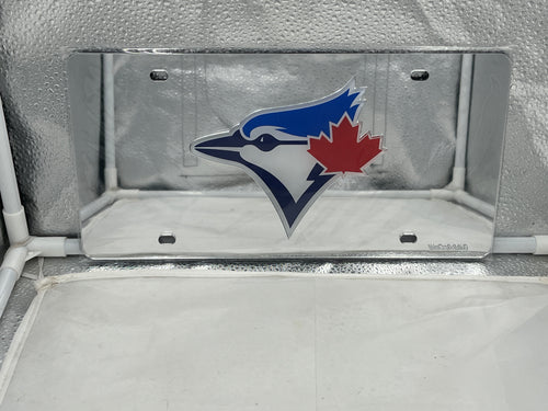 Toronto Blue Jays MLB Silver Acrylic Lasercut License Plate by WinCraft, showcasing the iconic team logo in a sleek, elegant design.