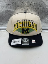 Load image into Gallery viewer, Michigan Wolverines NCAA '47 Brand Natural TT Hitch Rope Adjustable Snapback Hat, Michigan Wolverines hat front view
