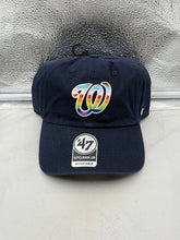 Load image into Gallery viewer, Washington Nationals MLB '47 Brand Navy Rainbow Pride Clean Up Adjustable Hat
