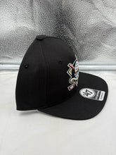 Load image into Gallery viewer, Anaheim Ducks NHL '47 Brand Throwback Black Captain Adjustable Snapback Hat back view with snapback closure
