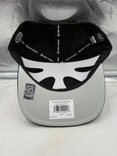 Load image into Gallery viewer, Anaheim Ducks NHL '47 Brand Throwback Black Captain Adjustable Snapback Hat detailed product view
