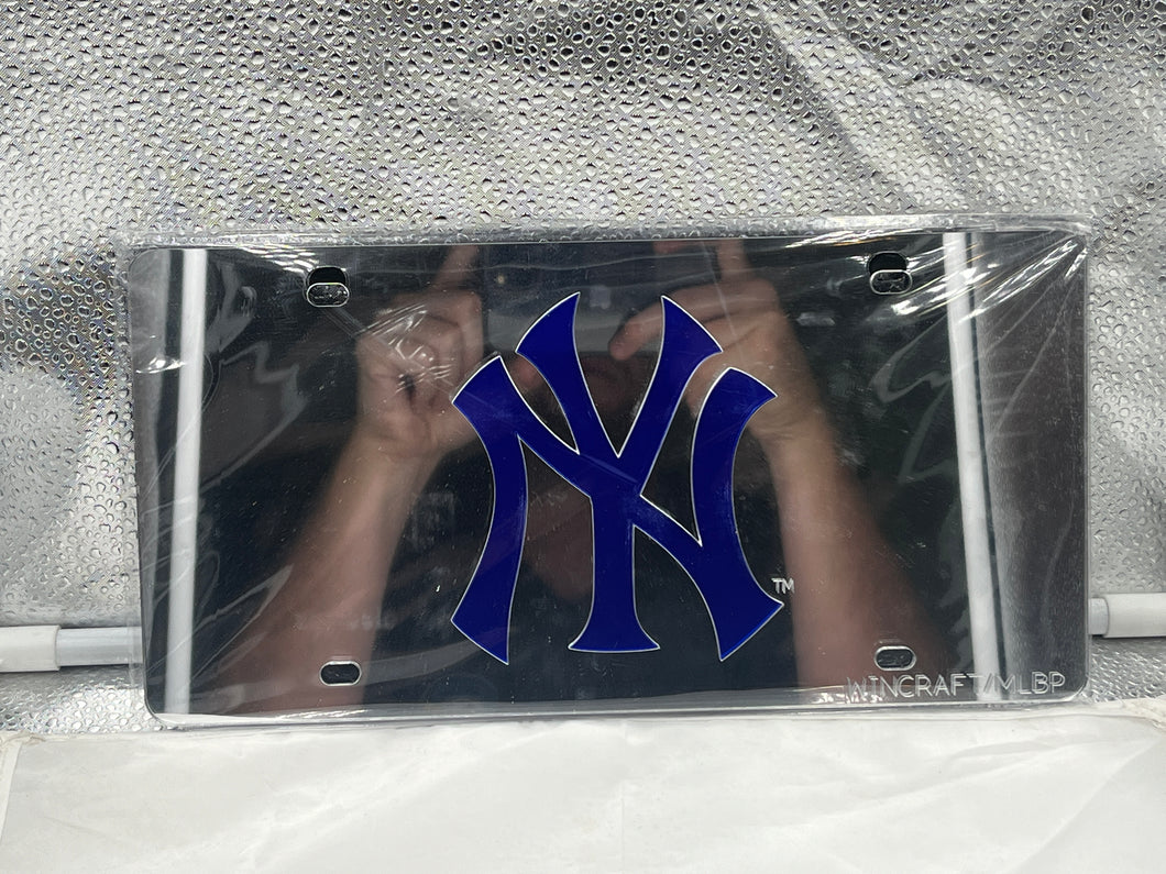 New York Yankees MLB Silver Lasercut License Plate Wincraft