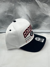 Load image into Gallery viewer, Adjustable snapback of the Georgia Bulldogs NCAA &#39;47 Brand White TT Hitch Rope Hat displayed from the back, featuring a comfortable fit for all head sizes.
