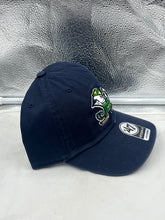 Load image into Gallery viewer, Notre Dame Fighting Irish NCAA &#39;47 Brand Navy Clean Up Adjustable Strapback Hat worn by a fan at a game, combining style and team spirit.

