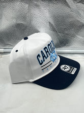 Load image into Gallery viewer, Group of fans wearing North Carolina Tar Heels NCAA &#39;47 White TT Hitch Rope Adjustable Snapback Hat at a college football game, cheering for their team.
