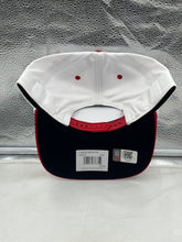 Load image into Gallery viewer, Ohio State Buckeyes NCAA &#39;47 Brand White TT Hitch Rope Adjustable Snapback Hat worn by a fan at a football game, displaying team spirit.
