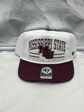 Load image into Gallery viewer, Mississippi State Bulldogs NCAA &#39;47 White TT Hitch Rope Adjustable Snapback Hat showcased on a flat surface.
