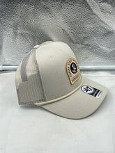 Load image into Gallery viewer, Florida State Seminoles FSU NCAA &#39;47 Brand Bone Trucker Mesh Adjustable Hat worn by a fan at a stadium, highlighting team spirit.
