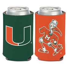 Load image into Gallery viewer, Miami Hurricanes NCAA 2-Sided Koozies Can Cooler from WinCraft, featuring vibrant team colors and logo, perfect for tailgating and keeping drinks cold.
