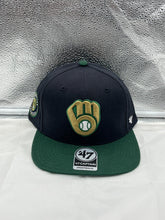 Load image into Gallery viewer, Milwaukee Brewers MLB &#39;47 Brand Captain Navy Two Tone Snapback Adjustable Hat - Casey&#39;s Sports Store
