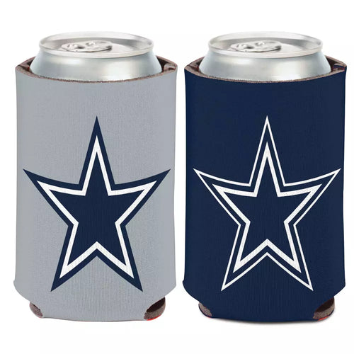 Dallas Cowboys NFL 2-Sided Koozies Can Cooler from Wincraft showcasing vibrant team colors and logos, perfect for keeping beverages cold during game days and outdoor events.