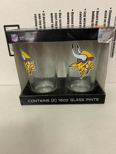Minnesota Vikings NFL Set of 16oz Pint Glass Cup Mug Boelter Brands - Casey's Sports Store