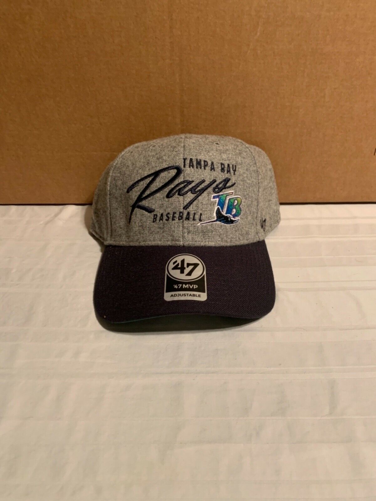 Tampa Bay Rays 47 Brand Cooperstown Black Clean Up Adjustable Hat