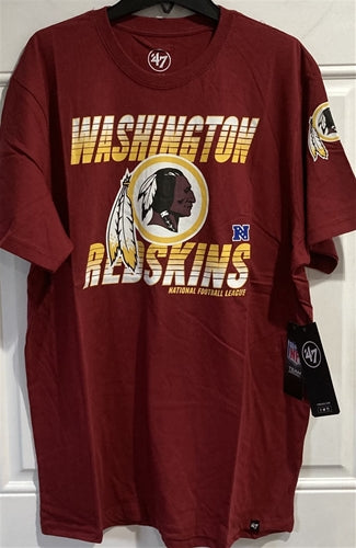 Washington Redskins NFL '47 Brand Crimson Red Line Rush Rival Men's Tee Shirt - Casey's Sports Store