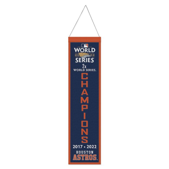 Houston Astros MLB 2022 World Series Champs Banner Embroidered Wool 8