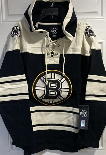 Boston Bruins NHL '47 Brand Superior Lacer Men's Pullover Hoodie - Casey's Sports Store