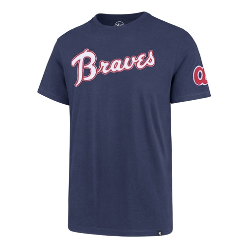 Atlanta Braves MLB '47 Brand Blue Embroidered Men's Vintage 2XL Tee Shirt - Casey's Sports Store