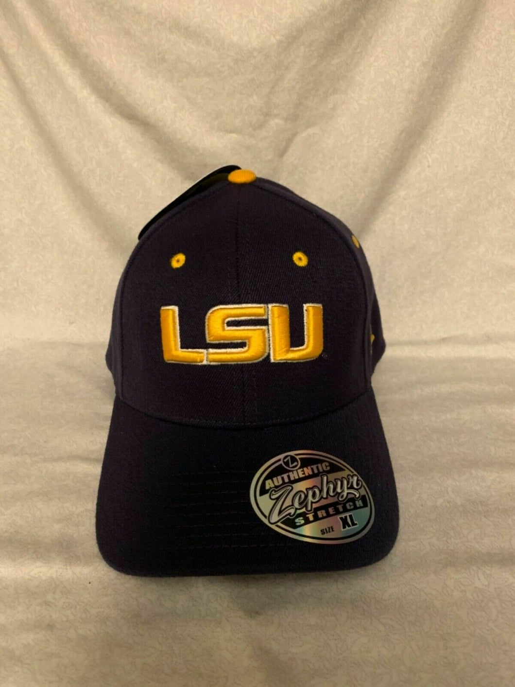 LSU Tigers NCAA Zephyr Stretch Fit Purple One Size Hat Cap - Casey's Sports Store