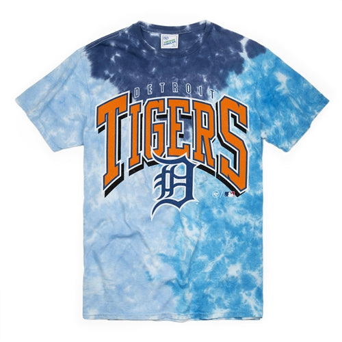 Detroit Tigers MLB '47 Brand Sky Tie Dye Vintage Tubular Men's Tee Shirt - Casey's Sports Store