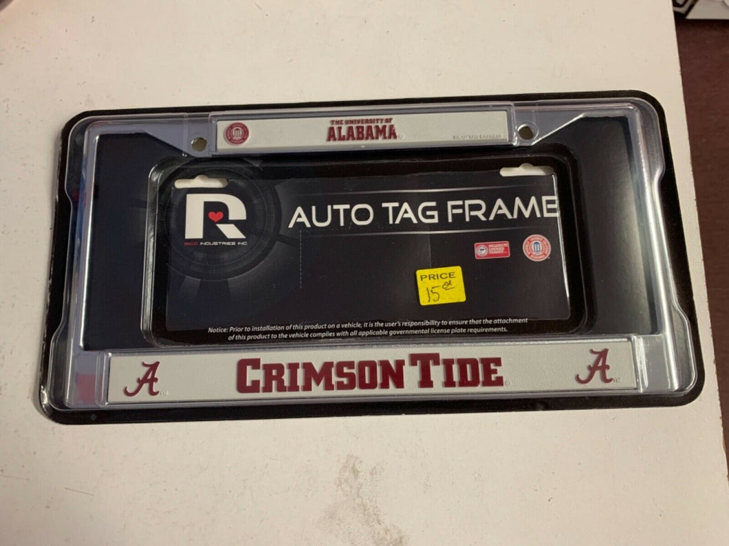 Alabama Crimson Tide NCAA Chrome License Plate Frame RICO - Casey's Sports Store