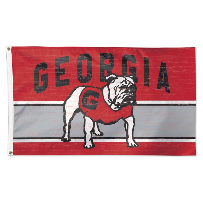 Georgia Bulldogs Throwback NCAA 3' x 5' Mascot Deluxe Team Flag Wincraft - Casey's Sports Store