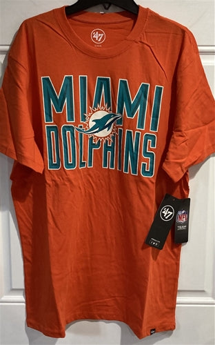 Miami Dolphins NFL '47 Brand Orange Bevel Super Rival Men's Tee Shirt - Casey's Sports Store