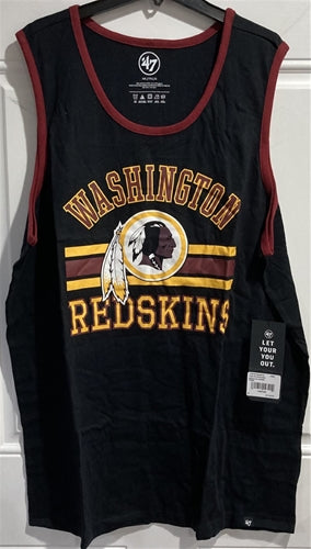 Washington Redskins NFL '47 Brand Black Edge Super Rival Men's 2XL Tank Top - Casey's Sports Store