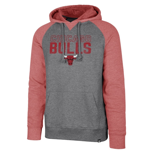 Chicago Bulls NBA '47 Brand Gray Two Tone Headline Pullover Hoodie Sweatshirt - Casey's Sports Store