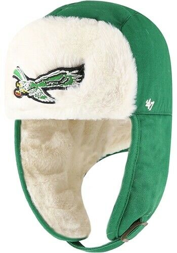 Philadelphia eagles 47' Old Logo Trapper Winter Hat Cap Green NFL - Casey's Sports Store