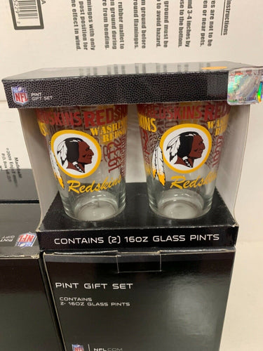Washington Redskins NFL Set of 16oz Pint Glass Cup Mug Boelter Brands - Casey's Sports Store
