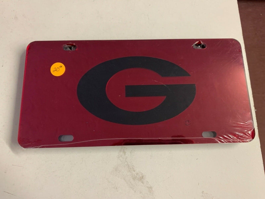 Georgia Bulldogs NCAA Mirrored Laser Cut License Plate - Casey's Sports Store