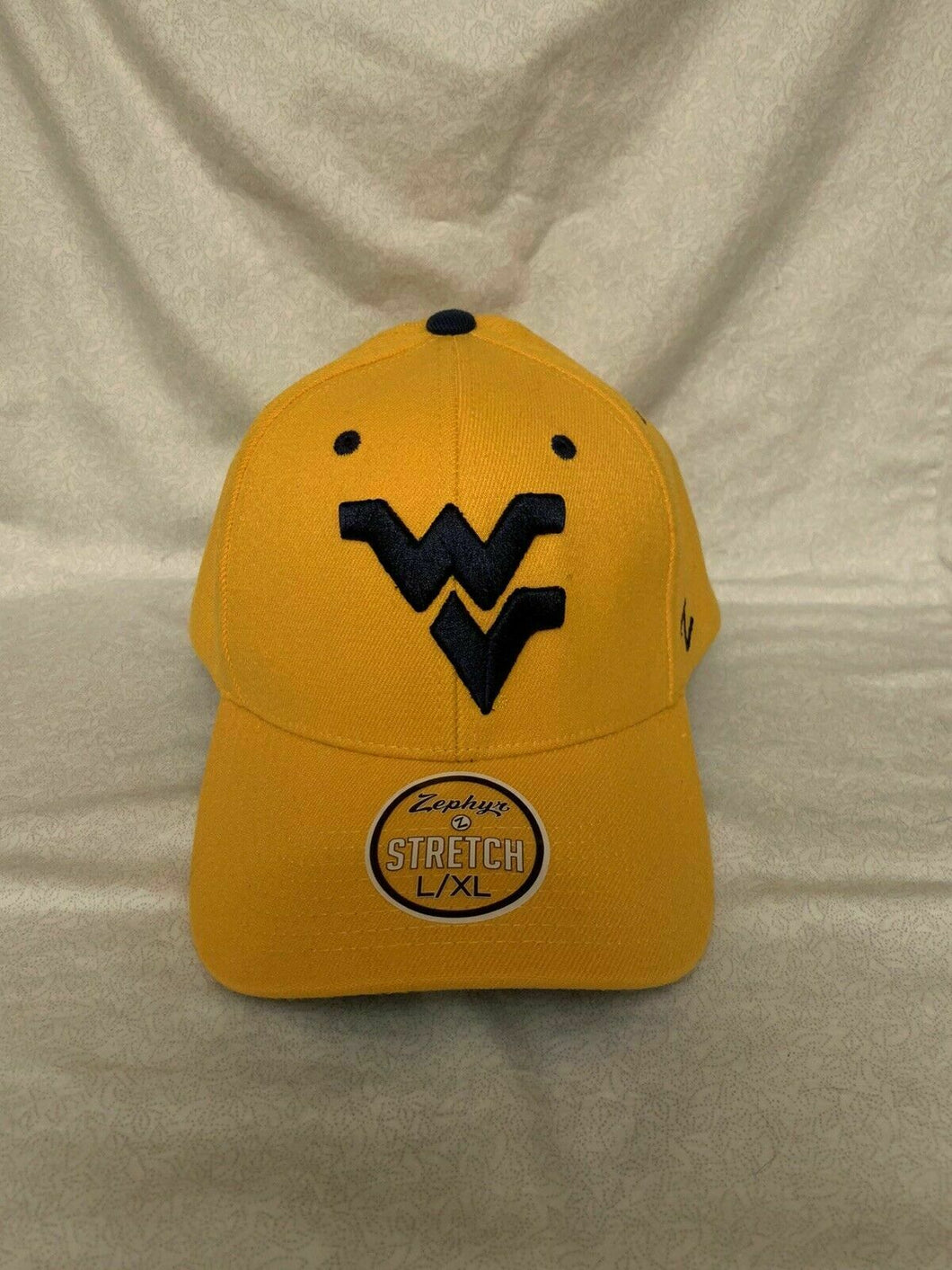 West Virginia Mountaineers NCAA Zephyr Stretch Fit Yellow Hat Cap - Casey's Sports Store