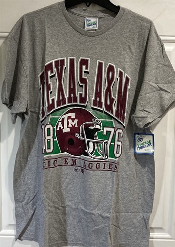 Texas A&M Aggies NCAA '47 Brand Grey Vintage Men's Large Tee Shirt - Casey's Sports Store