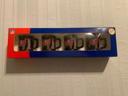 Tampa Bay Buccaneers NFL Set of 4 Ceramic Shot Glass Mugs - Casey's Sports Store