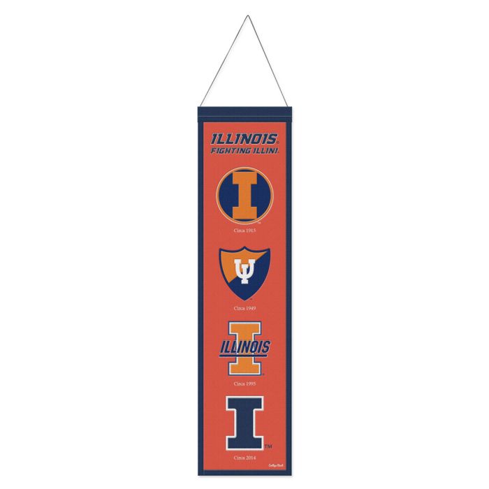 Illinois Fighting Illini NCAA Banner Embroidered Wool 8
