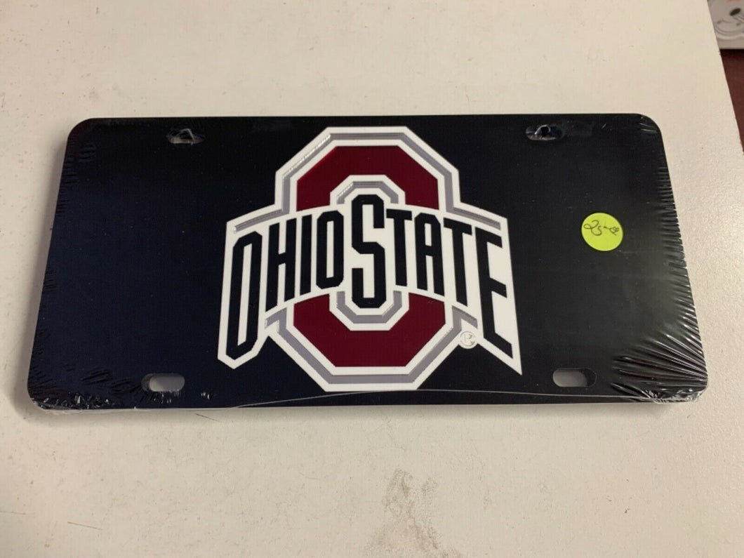 Ohio State Buckeyes NCAA Mirrored Laser Cut License Plate - Casey's Sports Store