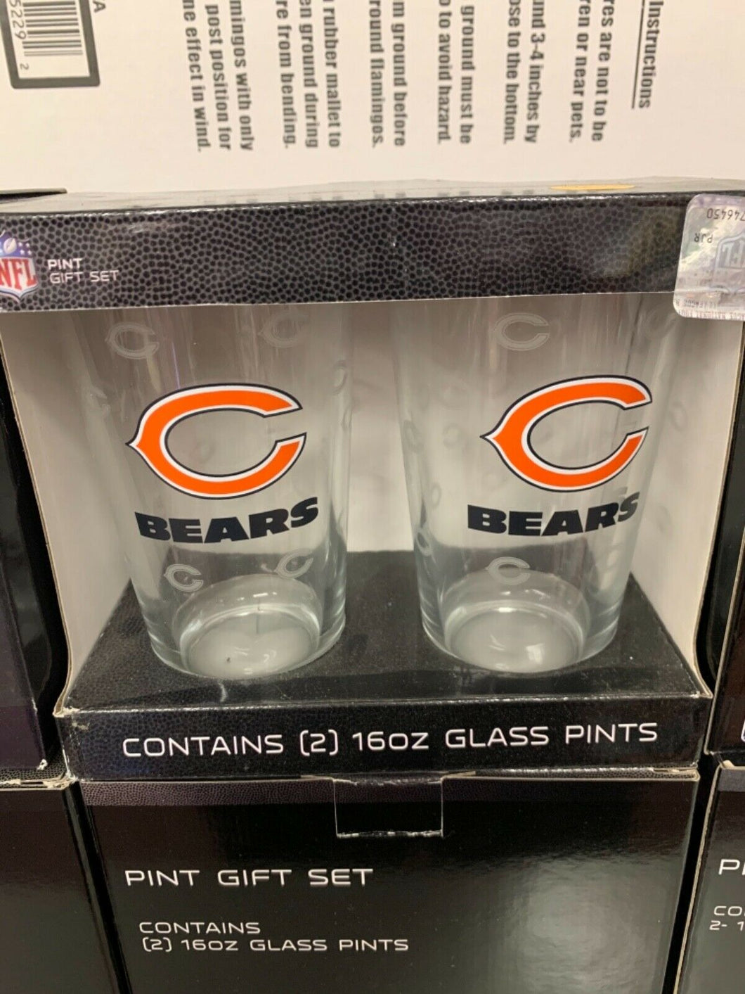 Chicago Bears NFL Set of 16oz Pint Glass Cup Mug Boelter Brands - Casey's Sports Store