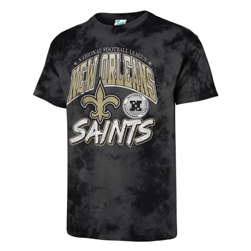 New Orleans Saints Vintage NFL '47 Brand Charcoal Tie Dye Men's Tee Shirt - Casey's Sports Store