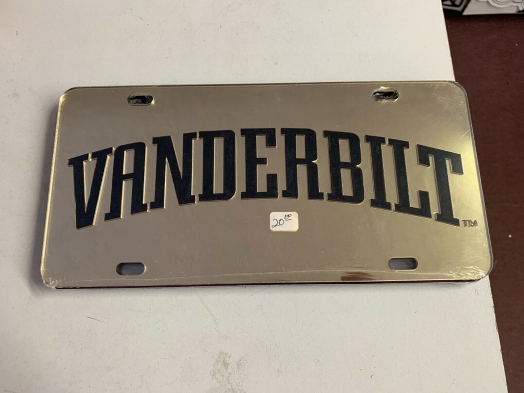 Vanderbilt Commodores NCAA Mirrored Laser Cut License Plate - Casey's Sports Store