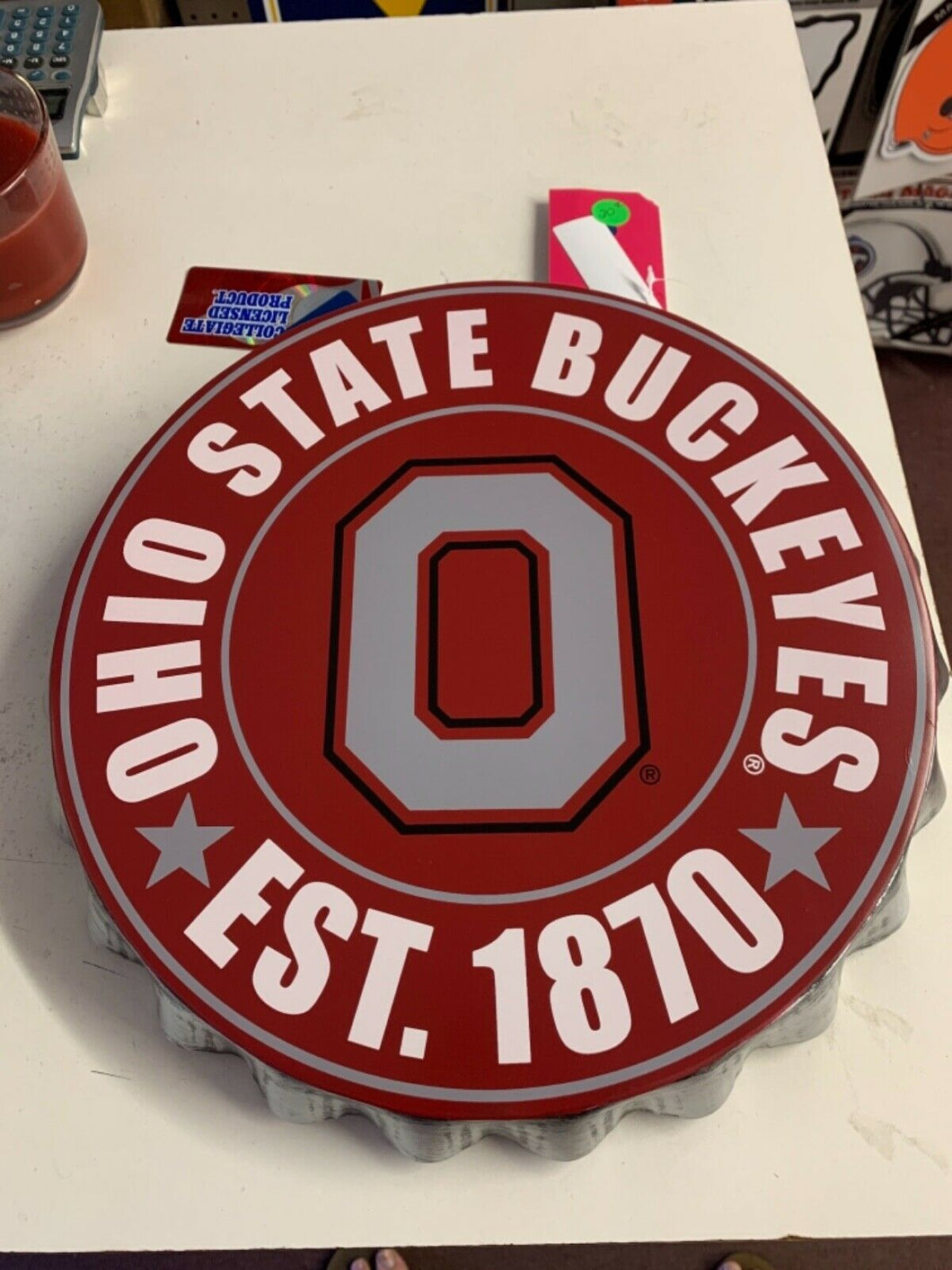 Ohio State Buckeyes NCAA Wall Bottle Cap Sign 13” Forever Collectibles - Casey's Sports Store