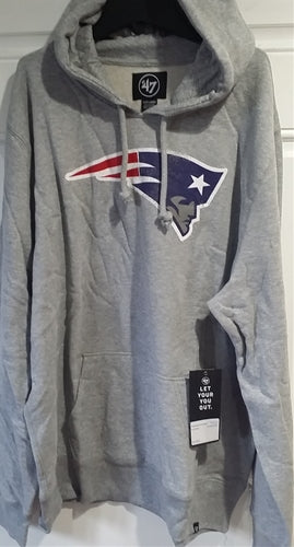 New England Patriots NFL '47 Brand Grey Headline Pullover Men's 3XL Hoodie - Casey's Sports Store