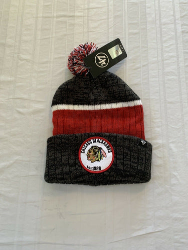 Chicago Blackhawks NHL '47 Brand Winter Beanie Knit Ski Cap Hat - Casey's Sports Store