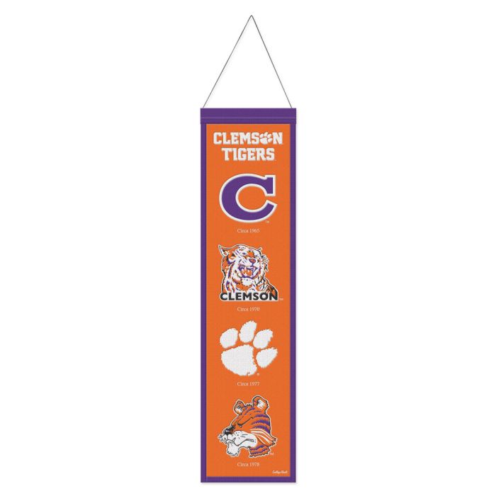 Clemson Tigers NCAA Heritage Banner Embroidered Wool 8