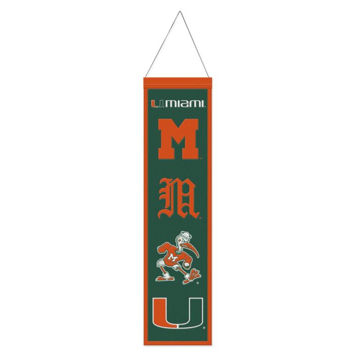 Miami Hurricanes NCAA Heritage Banner Embroidered Wool 8