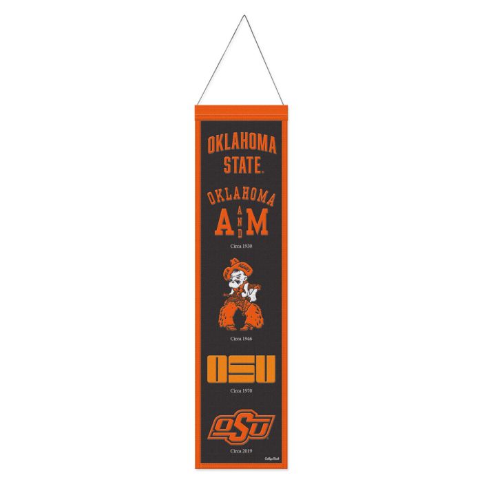 Oklahoma State Cowboys NCAA Heritage Banner Embroidered Wool 8