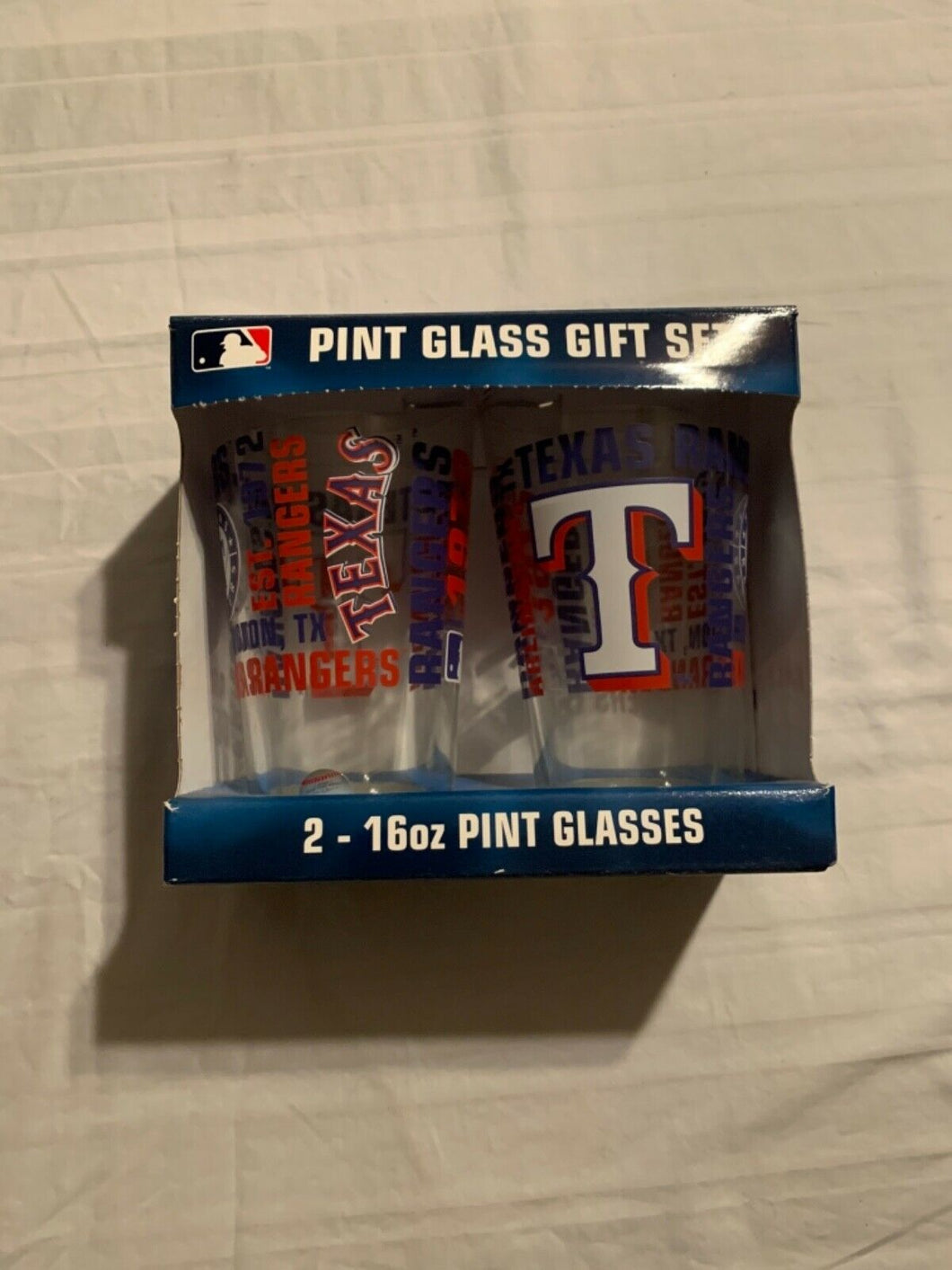 Texas Rangers MLB Set of 16oz Pint Glass Cup Mug Boelter - Casey's Sports Store