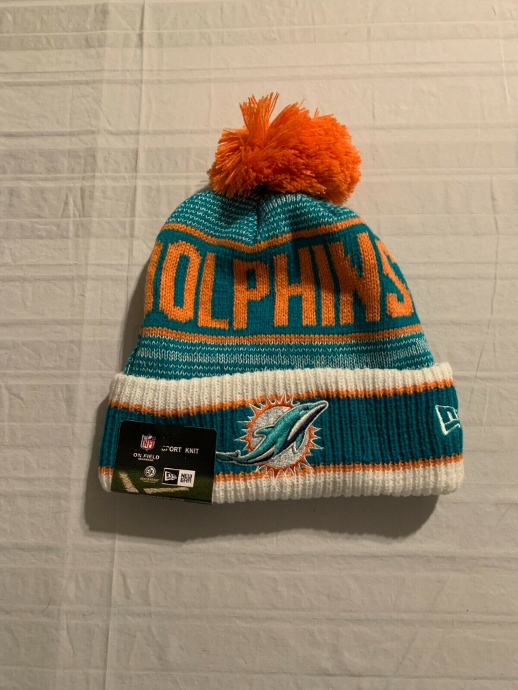 Miami Dolphins NFL Knit Winter Ski Cap Hat New Era - Casey's Sports Store