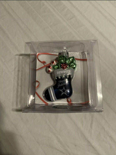 Dallas Cowboys NFL Blown Glass Christmas Tree Ornament - Casey's Sports Store
