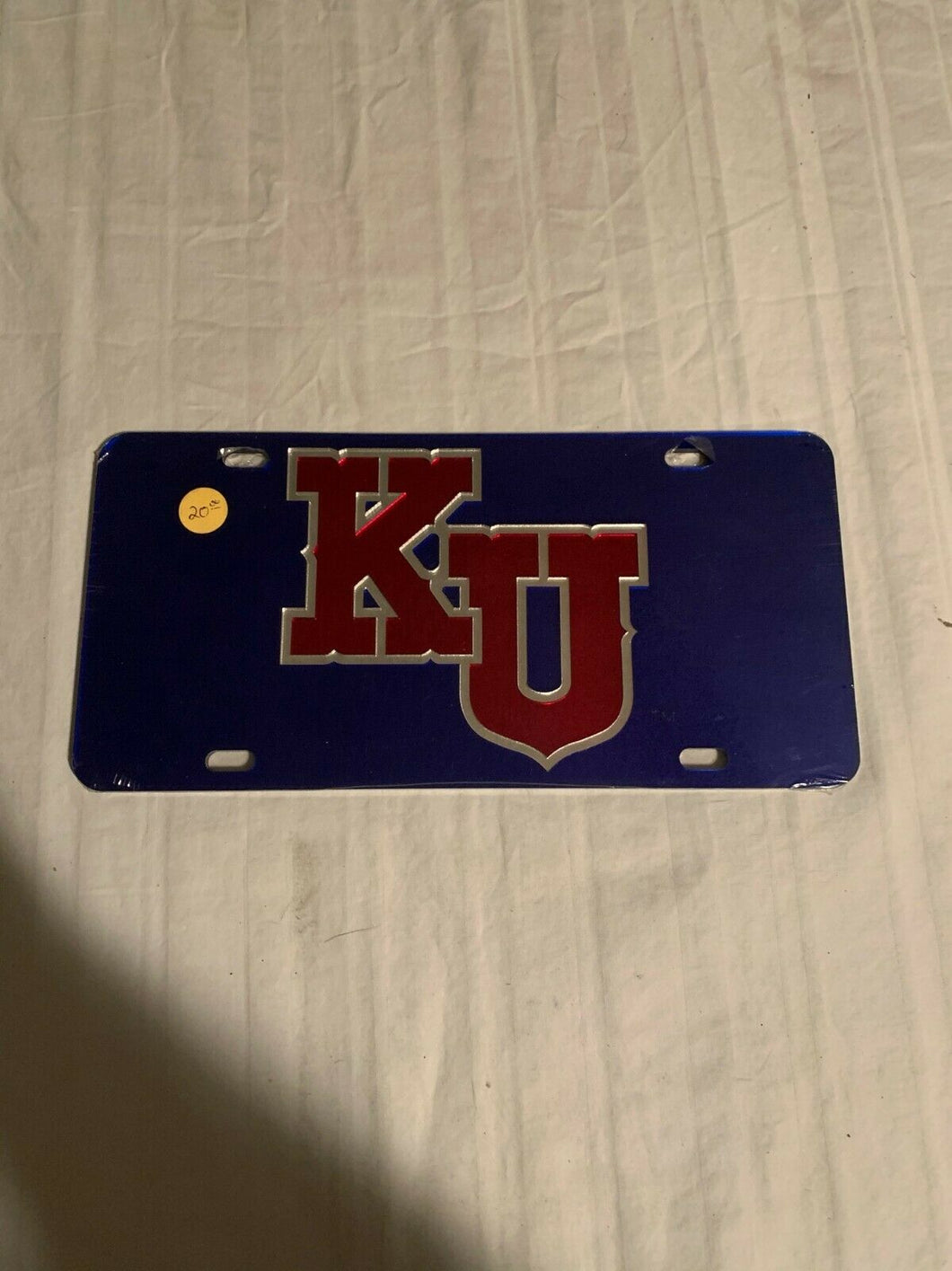 Kansas Jayhawks NCAA Mirrored Laser Cut License Plate - Casey's Sports Store